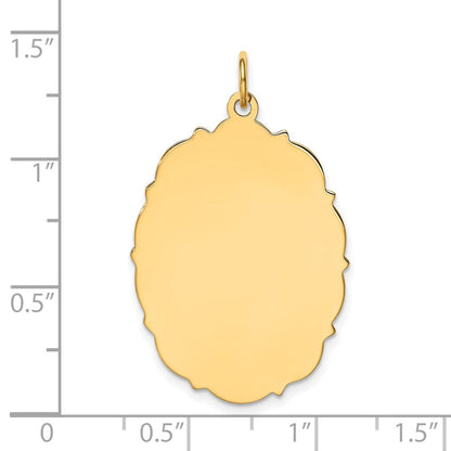 14K Gelbgold 14K Schlicht.018 Stärke Gravierbar Plättchen Charm