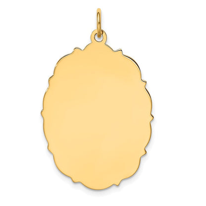 14K Gelbgold 14K Schlicht.018 Stärke Gravierbar Plättchen Charm