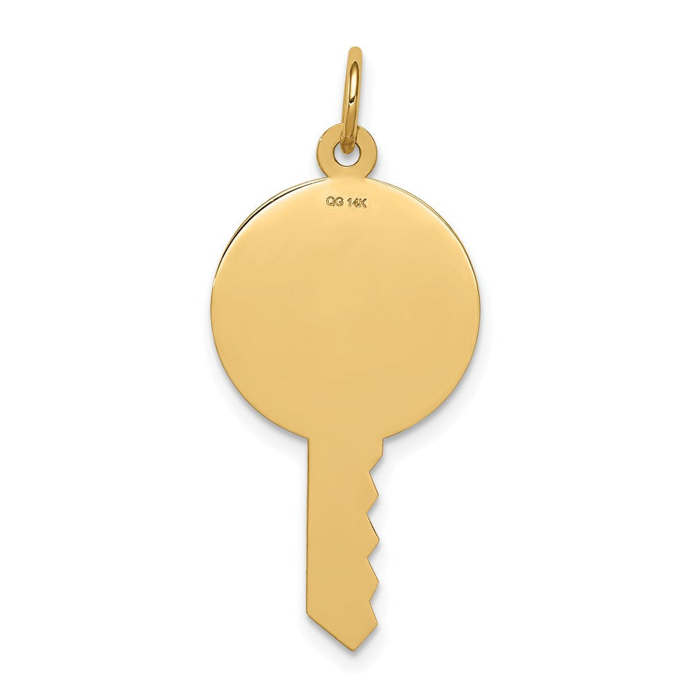 14K Gelbgold 14K Schlicht.011 Stärke Gravierbar Key Charm