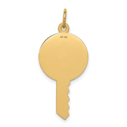 14K Gelbgold 14K Schlicht.011 Stärke Gravierbar Key Charm