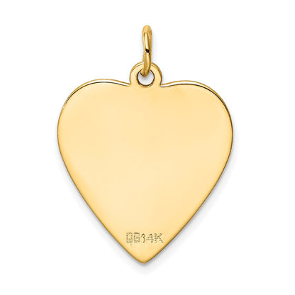14K Gelbgold 14K Gemustert.018 Stärke Gravierbar Herz Plättchen Charm