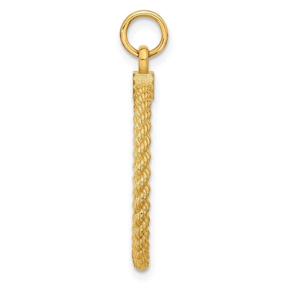 14K Gelbgold 14K Gemustert.013 Stärke Gravierbar Kordel Plättchen mit Satiniert Rückseite