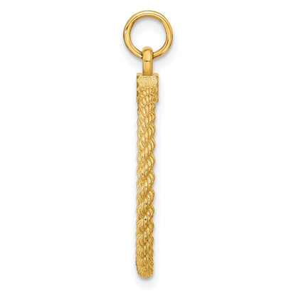 14K Gelbgold 14K Gemustert.013 Stärke Gravierbar Kordel Plättchen mit Satiniert Rückseite