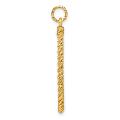 14K Gelbgold 14K Gemustert.013 Stärke Gravierbar Kordel Plättchen mit Satiniert Rückseite