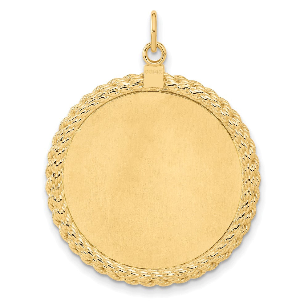 14K Gelbgold 14K Gemustert.013 Stärke Gravierbar Kordel Plättchen mit Satiniert Rückseite