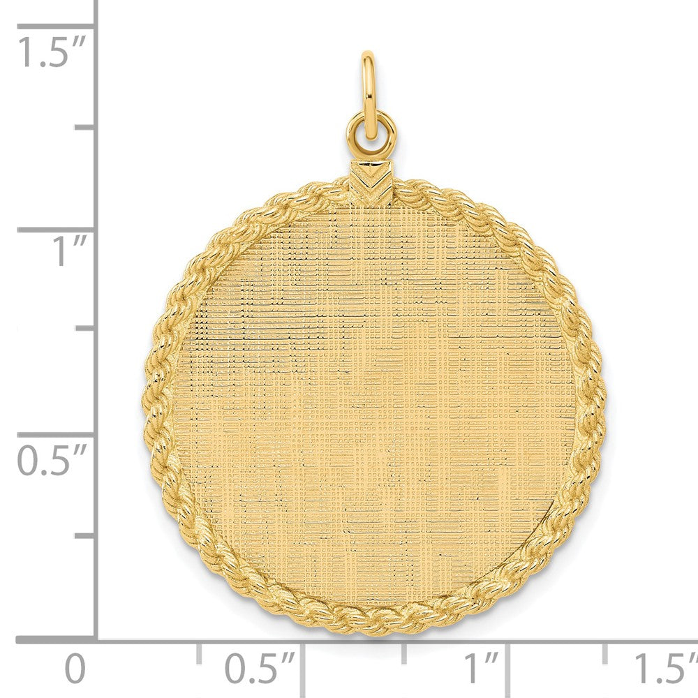 14K Gelbgold 14K Gemustert.013 Stärke Gravierbar Kordel Plättchen mit Satiniert Rückseite