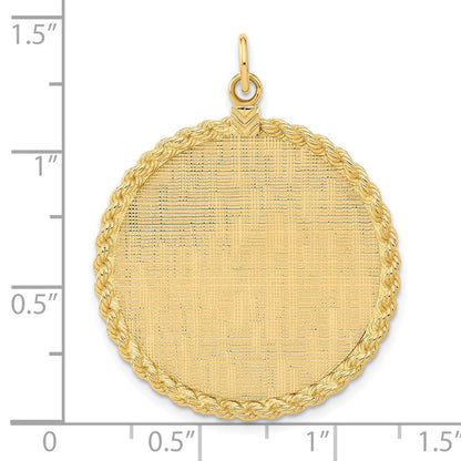 14K Gelbgold 14K Gemustert.013 Stärke Gravierbar Kordel Plättchen mit Satiniert Rückseite