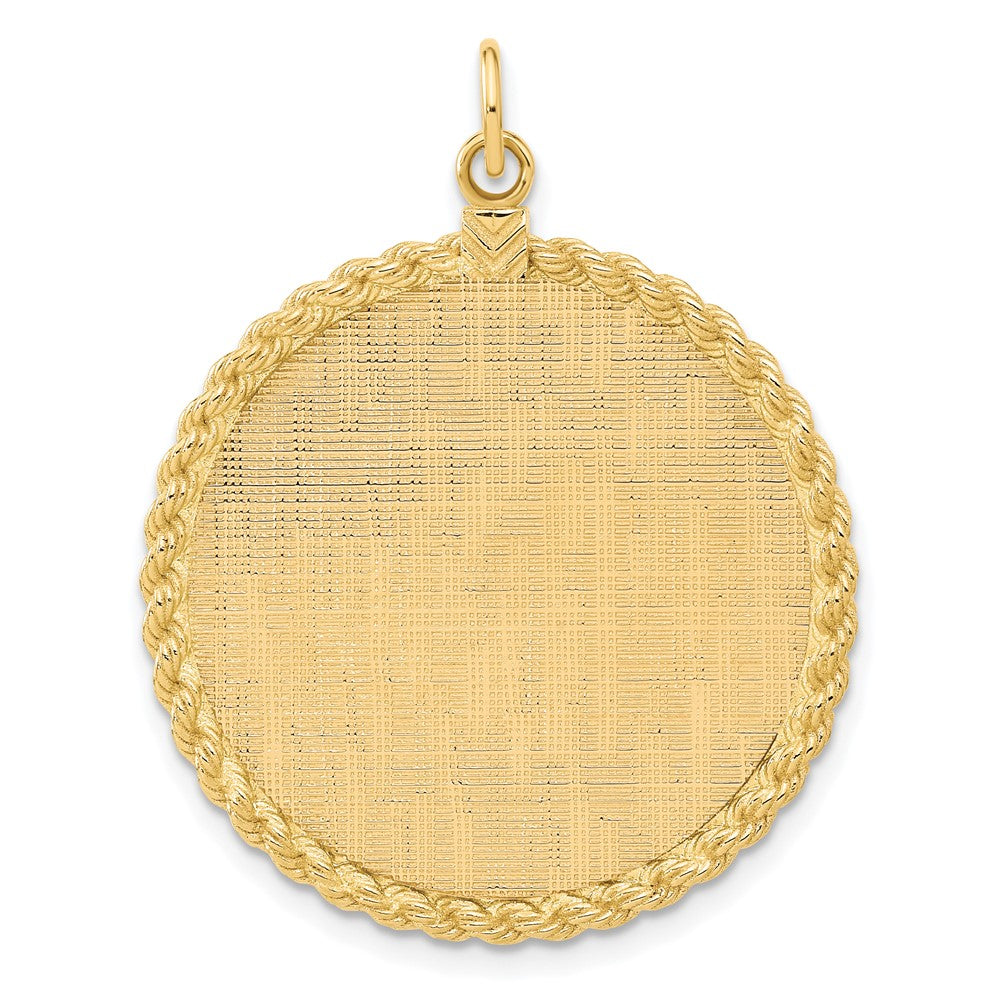 14K Gelbgold 14K Gemustert.013 Stärke Gravierbar Kordel Plättchen mit Satiniert Rückseite
