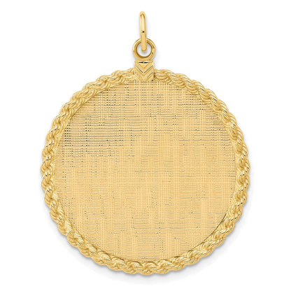 14K Gelbgold 14K Gemustert.013 Stärke Gravierbar Kordel Plättchen mit Satiniert Rückseite