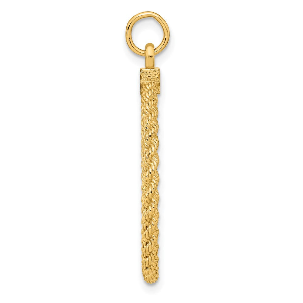 14K Gelbgold 14K Gemustert.013 Stärke Gravierbar Kordel Plättchen mit Satiniert Rückseite