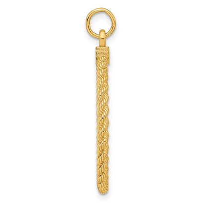 14K Gelbgold 14K Gemustert.013 Stärke Gravierbar Kordel Plättchen mit Satiniert Rückseite