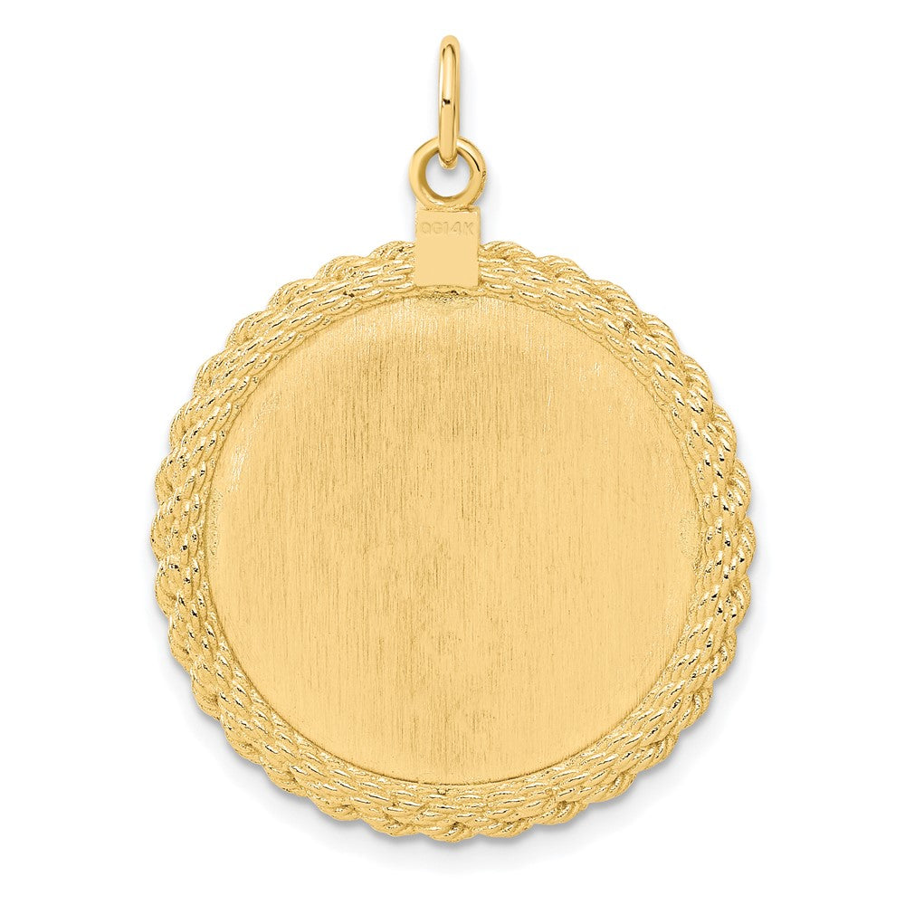 14K Gelbgold 14K Gemustert.013 Stärke Gravierbar Kordel Plättchen mit Satiniert Rückseite