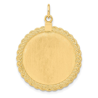14K Gelbgold 14K Gemustert.013 Stärke Gravierbar Kordel Plättchen mit Satiniert Rückseite