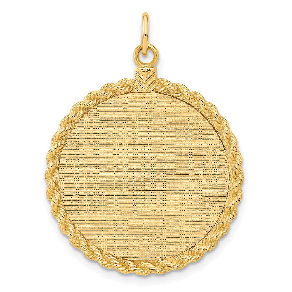 14K Gelbgold 14K Gemustert.013 Stärke Gravierbar Kordel Plättchen mit Satiniert Rückseite