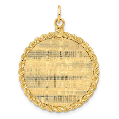 14K Gelbgold 14K Gemustert.013 Stärke Gravierbar Kordel Plättchen mit Satiniert Rückseite