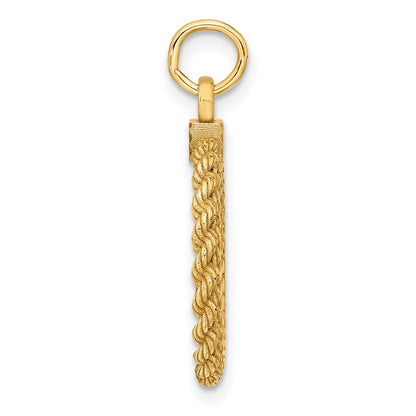 14K Gelbgold 14K Schlicht.013 Stärke Kreisförmig Gravierbar Plättchen mit Kordel Charm