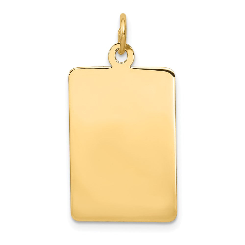 14K Gelbgold Schlicht Rectangular Gravierbar Plättchen Charm