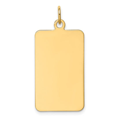 14K Gelbgold Schlicht Rectangular Gravierbar Plättchen Charm