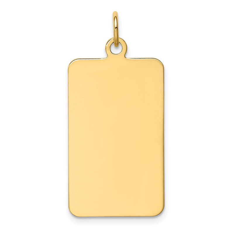 14K Gelbgold Schlicht Rectangular Gravierbar Plättchen Charm