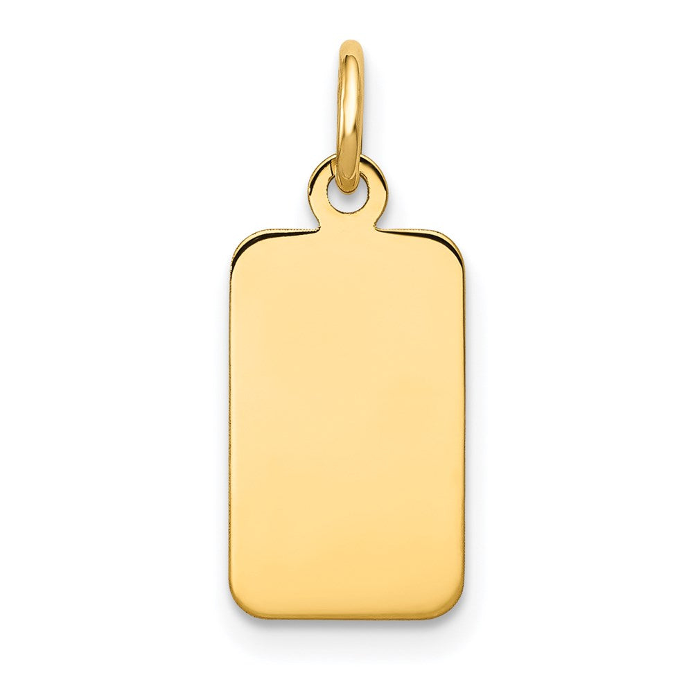 14K Gelbgold Schlicht Gravierbar Rectangular Plättchen Charm
