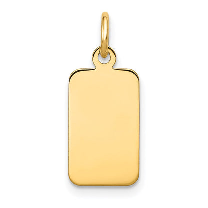 14K Gelbgold Schlicht Gravierbar Rectangular Plättchen Charm