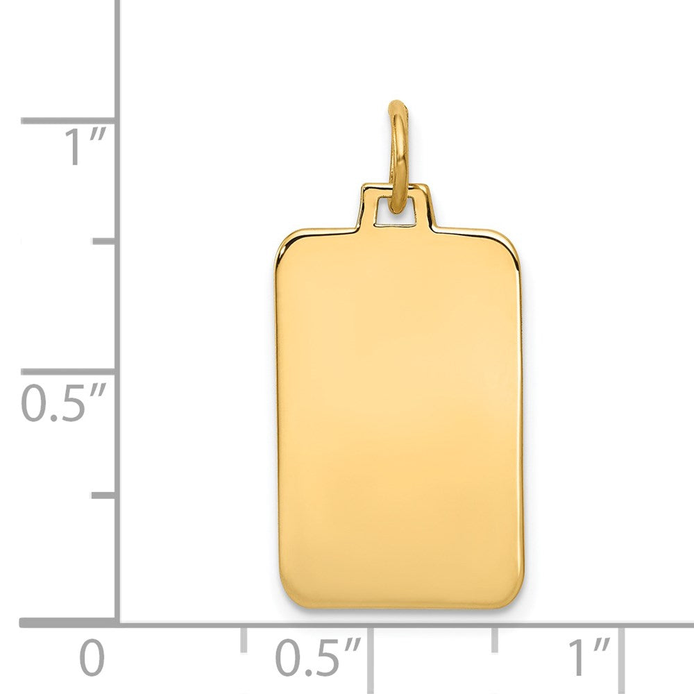 14K Gelbgold Schlicht Gravierbar Rectangular Plättchen Charm