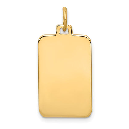 14K Gelbgold Schlicht Gravierbar Rectangular Plättchen Charm