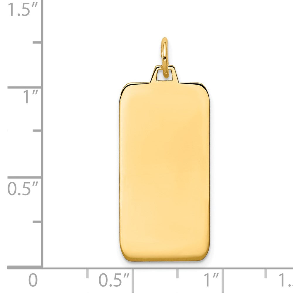 14K Gelbgold Schlicht Gravierbar Rectangular Plättchen Charm