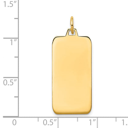 14K Gelbgold Schlicht Gravierbar Rectangular Plättchen Charm