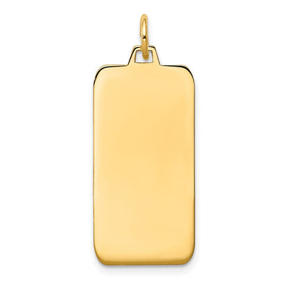 14K Gelbgold Schlicht Gravierbar Rectangular Plättchen Charm