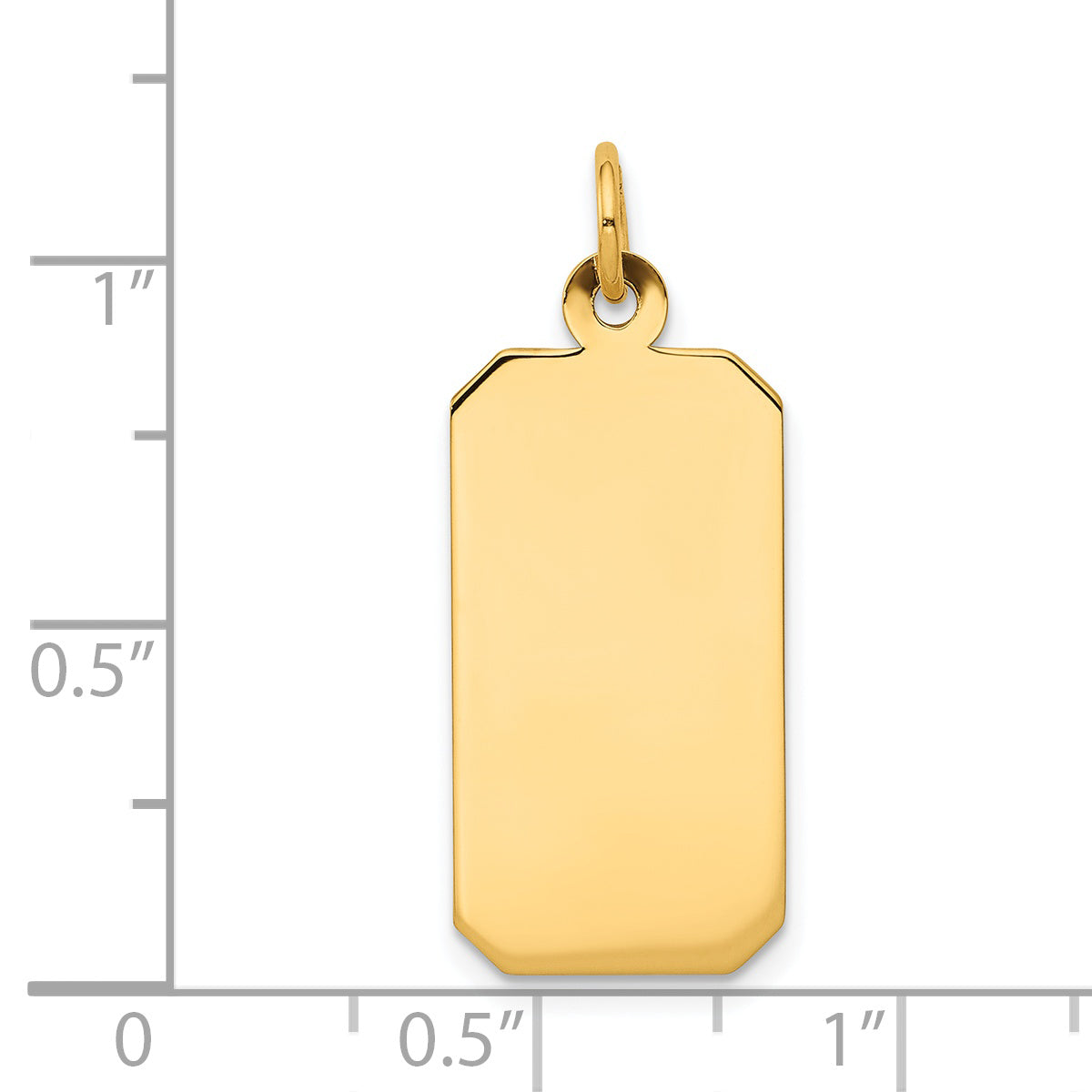14K Gelbgold Schlicht Gravierbar Rectangular Plättchen Charm