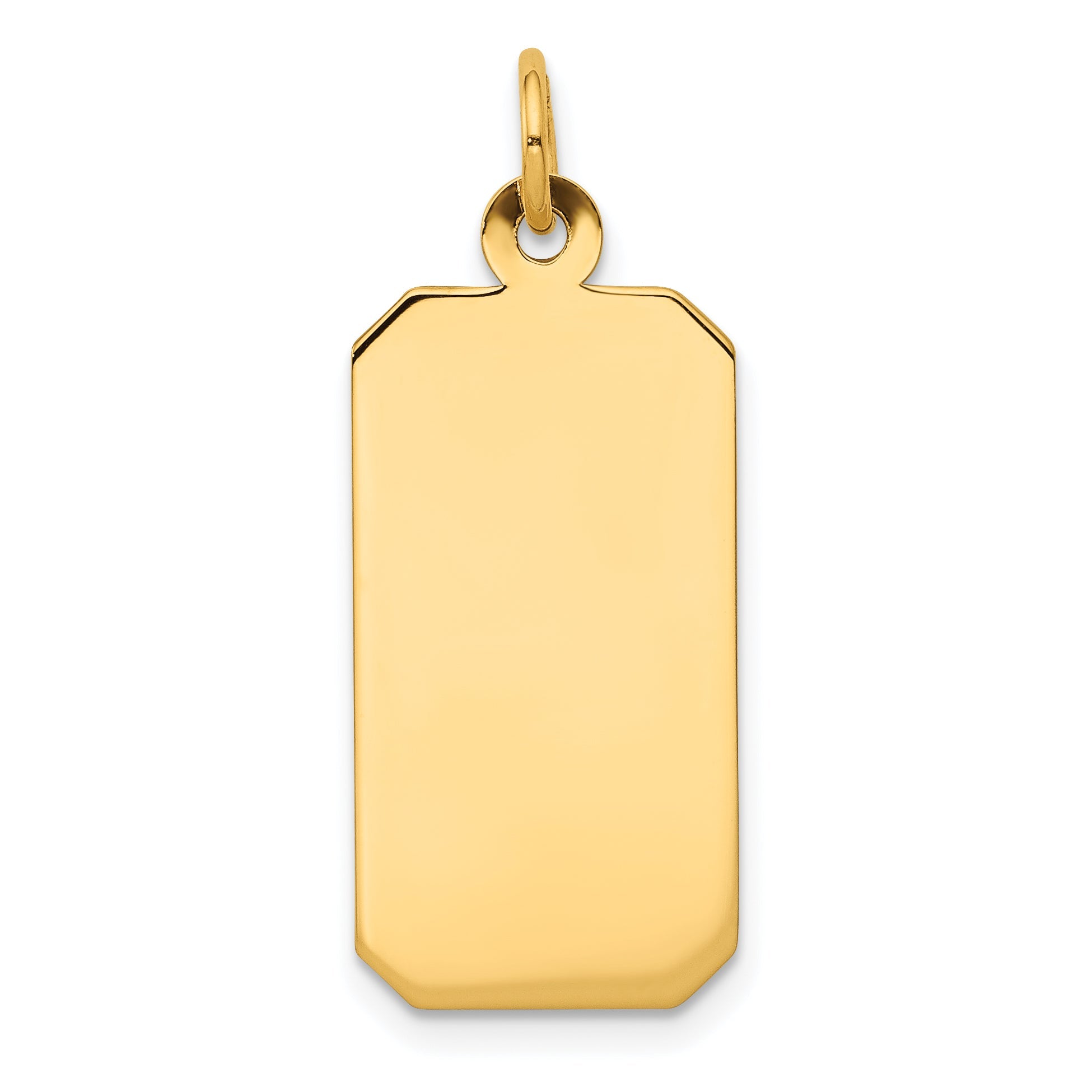 14K Gelbgold Schlicht Gravierbar Rectangular Plättchen Charm