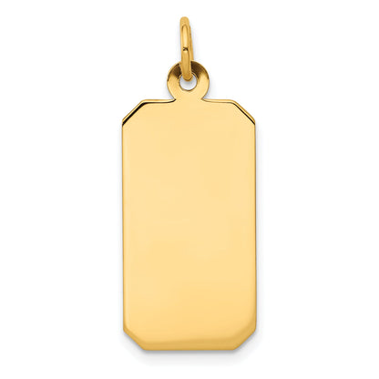 14K Gelbgold Schlicht Gravierbar Rectangular Plättchen Charm