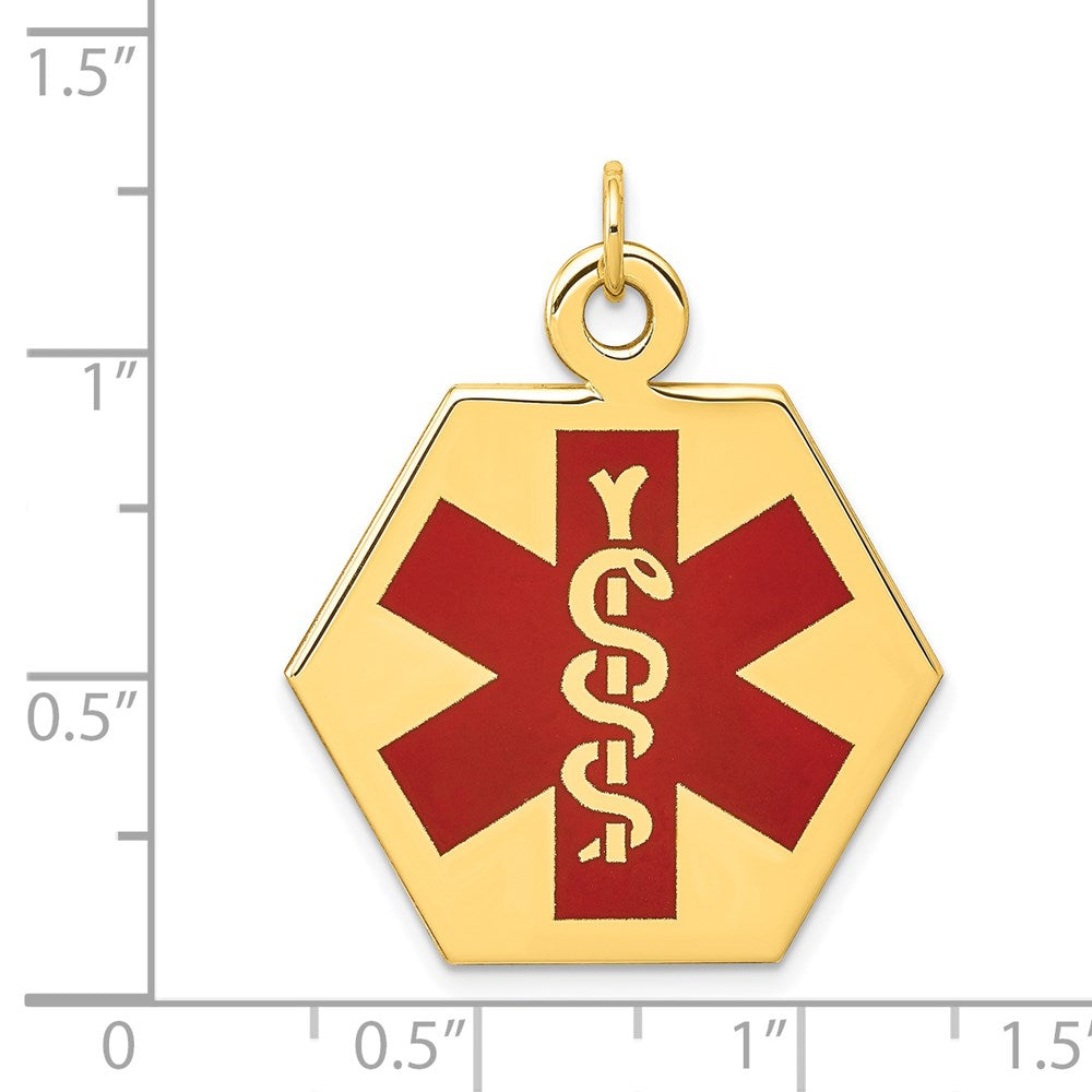 14K Gelbgold 14K Rot Emaille Medizinisch Schmuck Anhänger