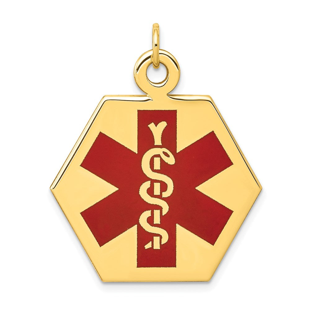 14K Gelbgold 14K Rot Emaille Medizinisch Schmuck Anhänger