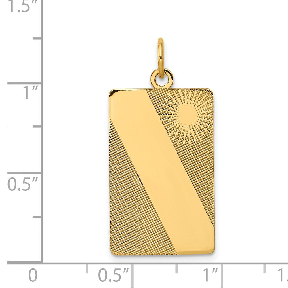 14K Gelbgold 14K Gemustert.013 Stärke Gravierbar Erkennungsmarke Plättchen Charm