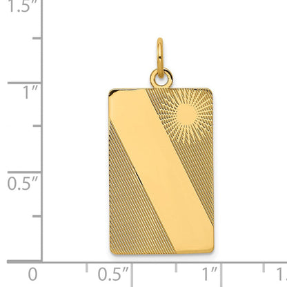 14K Gelbgold 14K Gemustert.013 Stärke Gravierbar Erkennungsmarke Plättchen Charm