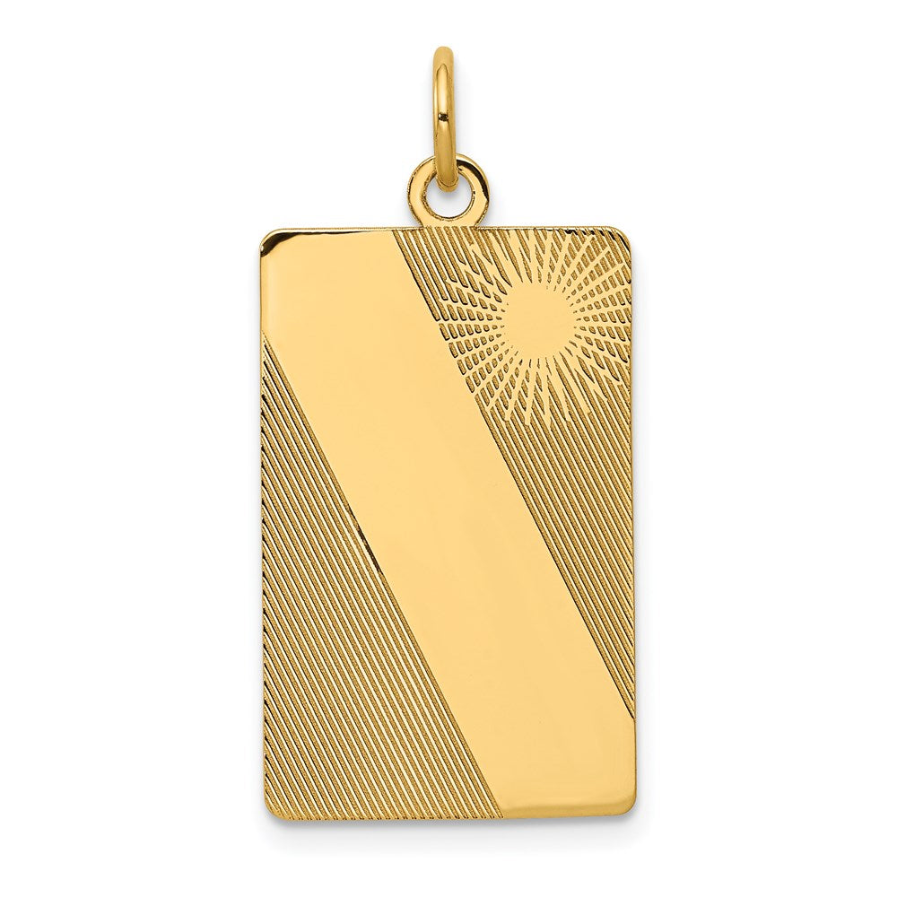14K Gelbgold 14K Gemustert.013 Stärke Gravierbar Erkennungsmarke Plättchen Charm