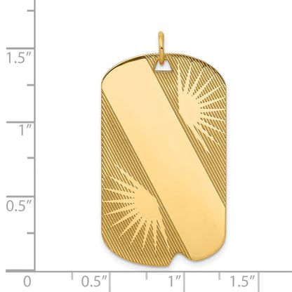 14K Gelbgold 14K Gemustert.018 Stärke Gravierbar Erkennungsmarke Plättchen Charm
