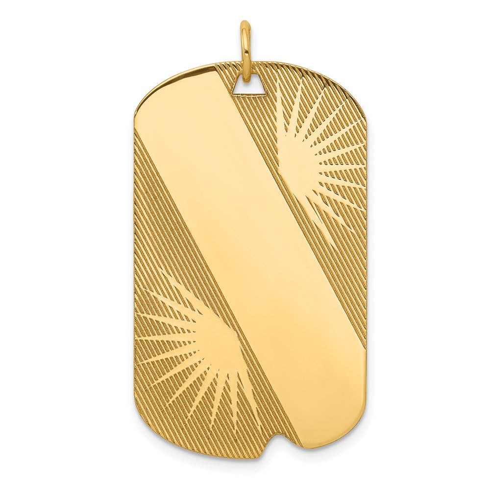 14K Gelbgold 14K Gemustert.018 Stärke Gravierbar Erkennungsmarke Plättchen Charm