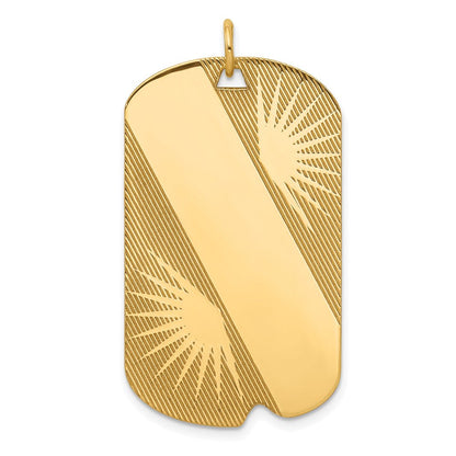 14K Gelbgold 14K Gemustert.018 Stärke Gravierbar Erkennungsmarke Plättchen Charm