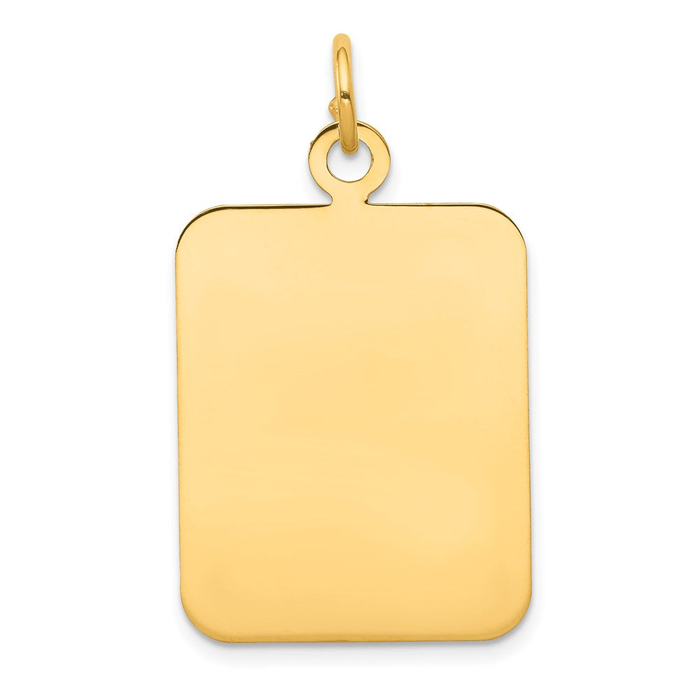 14K Gelbgold Schlicht Rectangular Gravierbar Plättchen Charm