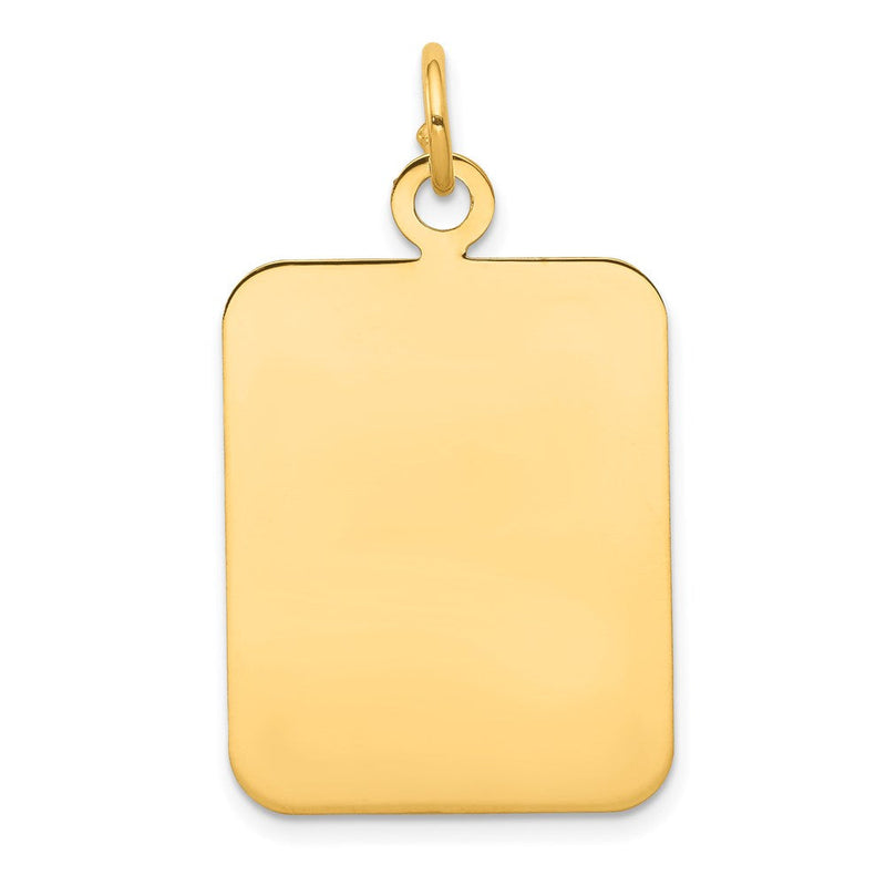 14K Gelbgold Schlicht Rectangular Gravierbar Plättchen Charm