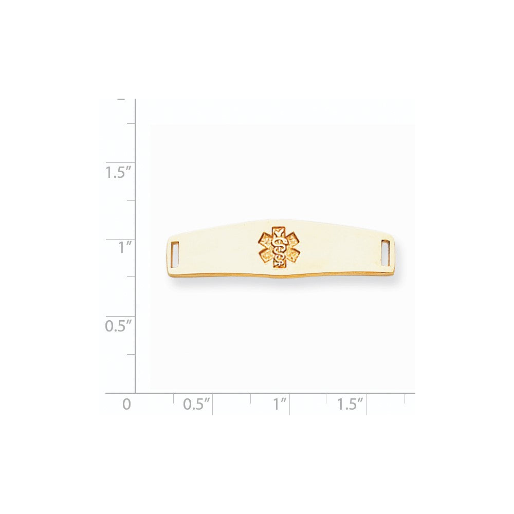 14K Gelbgold Non-enameled Medizinisch Schmuck Platte