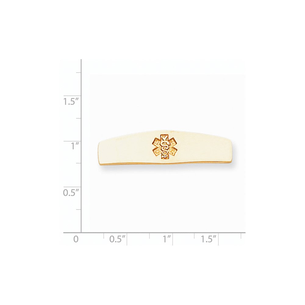 14K Gelbgold Non-enameled Medizinisch Schmuck Platte