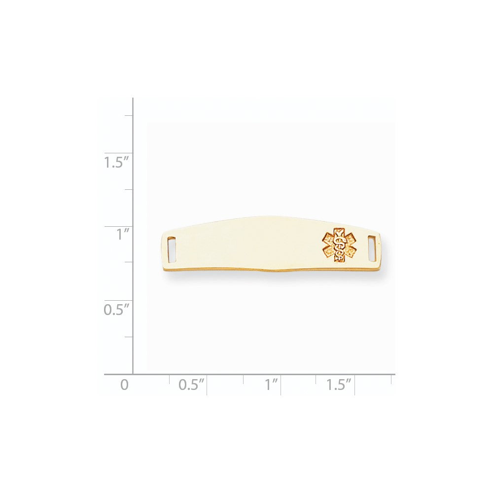 14K Gelbgold Non-enameled Medizinisch Schmuck Platte