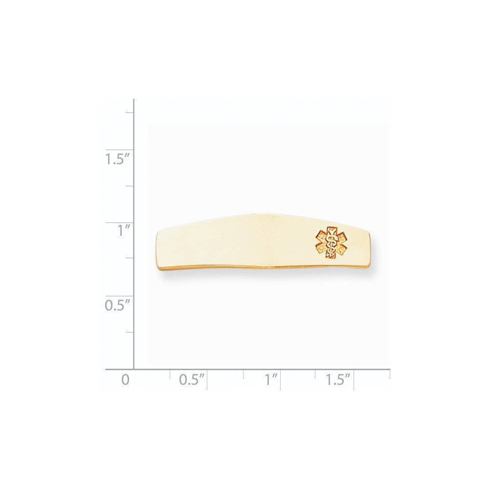 14K Gelbgold Non-enameled Medizinisch Schmuck Platte