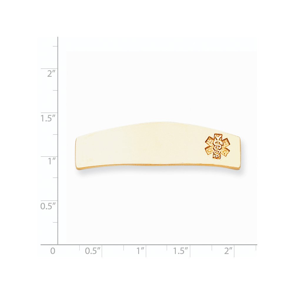 14K Gelbgold Non-enameled Medizinisch Schmuck Platte