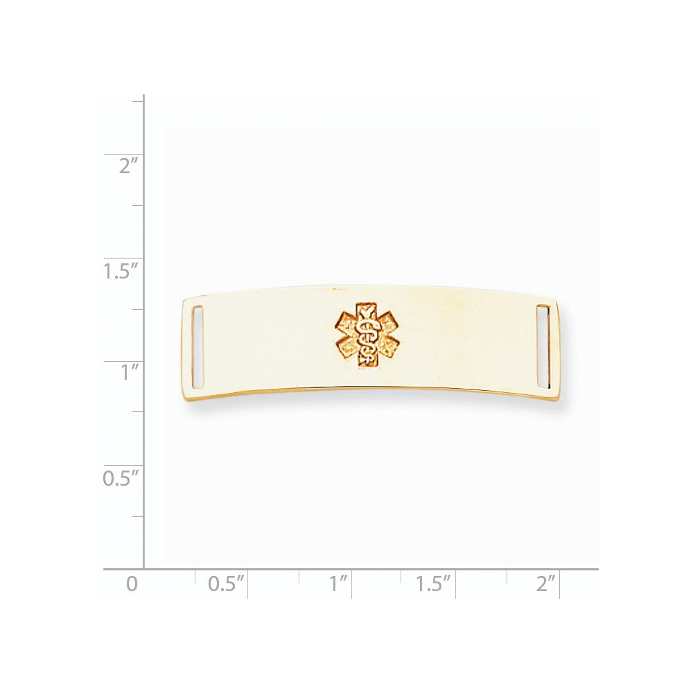 14K Gelbgold Non-enameled Medizinisch Schmuck Platte