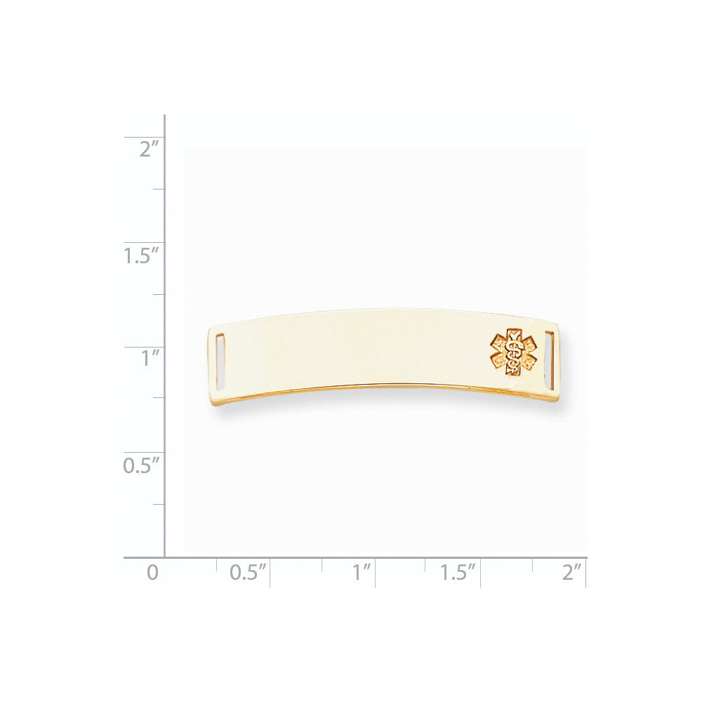 14K Gelbgold Non-enameled Medizinisch Schmuck Platte